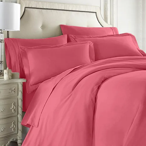 Vista 4 de Clara Clark Juego completo de ropa de cama de 5 piezas que incluye sábanas bajeras y planas, funda de edredón, fundas de almohada