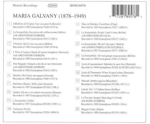 Vista 2 de Legendary Voices Maria Galvany