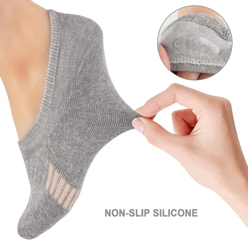 Vista 5 de Gonii Calcetines deportivos invisibles para mujer, calcetines tobilleros acolchados para correr, corte bajo, 5-8 pares
