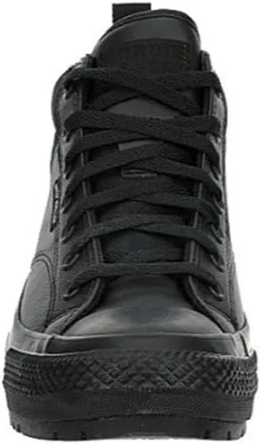 Vista 3 de Converse Chuck Taylor All Star Malden Street Mid High Sneaker Boot Leather - Estilo de cierre de cordones - Negro