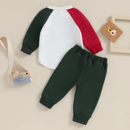 Vista 4 de Conjunto de sudadera con cuello redondo para bebé y niño, ropa para recién nacido, para otoño e invierno