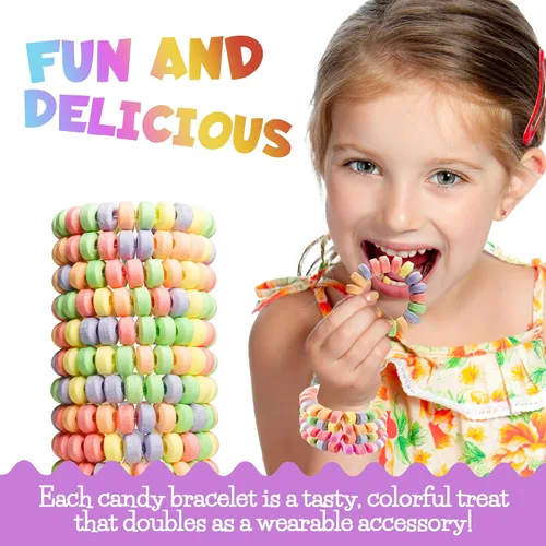 Vista 3 de Bedwina Pulseras de caramelo para niños de 2.5 pulgadas, envueltas