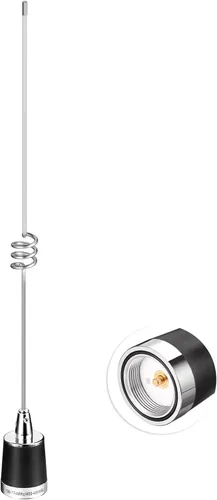 Vista 9 de Bingfu Antena de radio móvil VHF UHF 144/430MHz Banda dual 136-174MHz 400-470MHz Radio jamón para vehículo Antena de montaje NMO para coche, camión