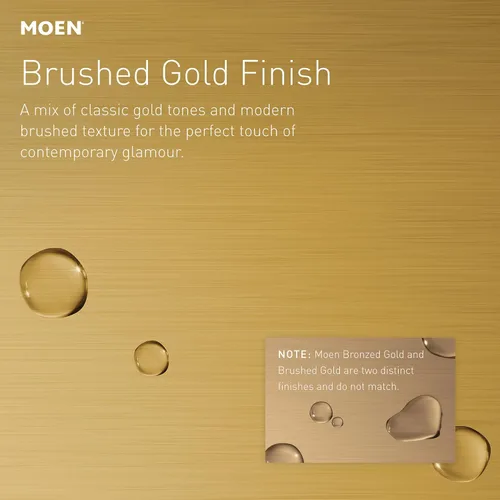 Vista 3 de Moen Align YB0486BG - Toallero barral de mano moderno de 9 pulgadas, dorado cepillado