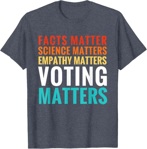 Vista 57 de Facts Matter Science Matters Voting Matters - Camiseta demócrata liberal, Negro, S