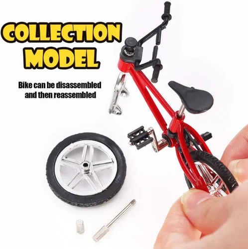 Vista 5 de Novelty Place Mini Finger Bike – Juego de bicicleta en miniatura para niños y adultos – Colección de modelos de bicicleta de metal Decoración – 4