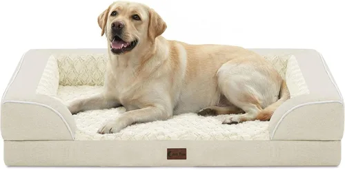 Vista 135 de Camas ortopédicas para perros grandes, cama de espuma viscoelástica impermeable para mascotas grandes con lados 89x56 cm, sofá para perros grandes