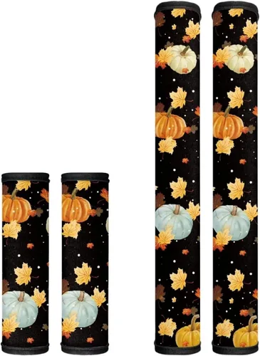 Vista 41 de Juego de 4 fundas para manijas de microondas con diseño de rayas de vaca tribal, azteca, decoración de cocina, antideslizantes, a prueba