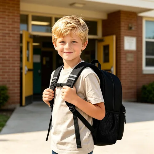 Vista 2 de Mochila Abshoo para niños y niñas, mochila escolar para niños pequeños, Negro
