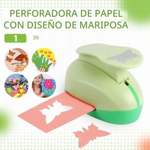 Vista 2 de UCEC Perforadora de mariposa de 1 pulgada, perforadores de papel para manualidades, perforadora de palanca hecha a mano, forma de agujero
