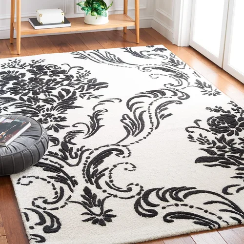 Vista 15 de SAFAVIEH Jardin Collection - Alfombra de área de 5 x 8 pies, gris, lana hecha a mano, ideal para zonas de alto tráfico en sala de estar, dormitorio