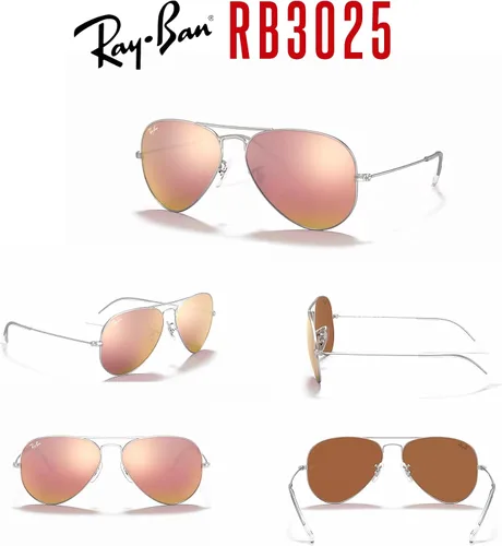 Vista 32 de Ray-Ban RB3025 - Lentes de sol de aviador de metal para hombre y mujer + paquete con kit de cuidado de gafas iWear de diseñador