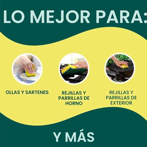 Vista 4 de Scotch-Brite - Esponja resistente para restregar, 12 esponjas de cocina, diseñada para desastres difíciles en la cocina, dura 3 veces más*, mejor