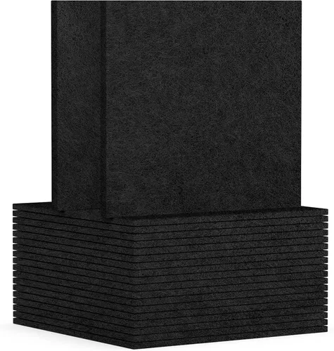 Vista 25 de TroyStudio 20 piezas de paneles acústicos autoadhesivos - Paneles absorbentes de sonido de 12 x 12 x 0.32 pulgadas, paneles de sonido decorativos