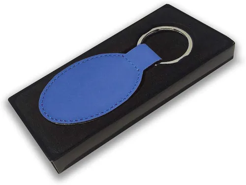 Vista 2 de LaserGram Llavero ovalado, tabla de surf, grabado personalizado incluido (azul oscuro)