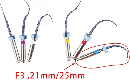 Vista 8 de Archivos de endodoncia azul NiTi para uso del motor F3 0.827 in/0.984 in Rotary Super File Instrumentos Herramientas Activación Calor (0.827 in)