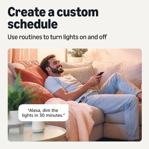 Vista 4 de Amazon Basics Luz empotrada inteligente de 5/6 pulgadas con downlight, que cambia de color, funciona solo con Alexa, WiFi de 2.4 GHz, paquete de 1