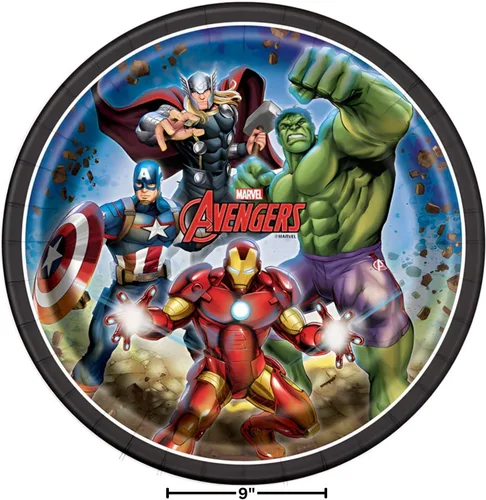 Vista 2 de Unique Avengers - Platos redondos de papel de 9 pulgadas, 8