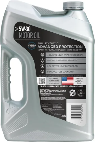 Vista 108 de Valvoline SynPower Full aceite sintético para motor, 1 Cuarto de galón, Ambar