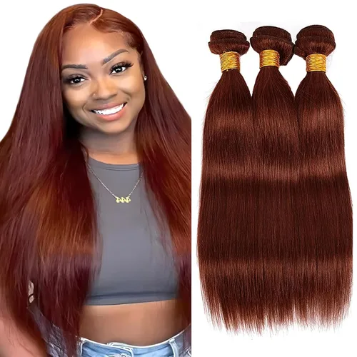 Vista 130 de Color 30 paquetes de cabello humano marrón onda del cuerpo paquetes 8 10 12 pulgadas brasileño virgen Remy extensiones de cabello humano doble trama