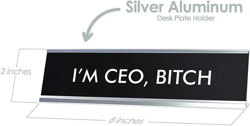 Vista 2 de Signs ByLITA Letrero de escritorio con texto en inglés "I'M CEO, BITCH