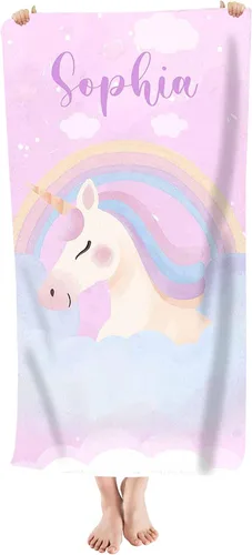 Vista 8 de Toalla de playa personalizada de dinosaurio para niños, bebés, niños y niñas con nombre de 30 x 56 pulgadas, toalla de baño con nombre personalizado