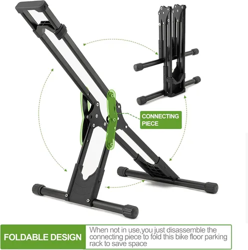 Vista 4 de RELIANCER Soporte de almacenamiento ajustable para bicicletas, estante de estacionamiento para bicicletas, soporte de rueda de bicicleta estable