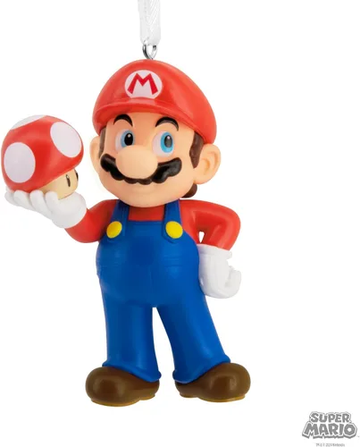 Vista 6 de Hallmark Nintendo Super Mario con adorno navideño de Super Mushroom