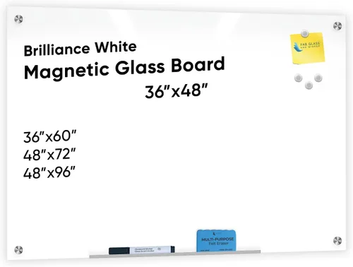 Vista 22 de Fab Glass and Mirror - Pizarrón magnético de vidrio con borrador, Negro