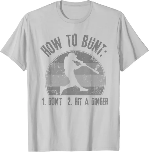 Vista 75 de Cómo Bunt Don't Hit A Dinger - Camiseta divertida de béisbol y sóftbol, Negro, S