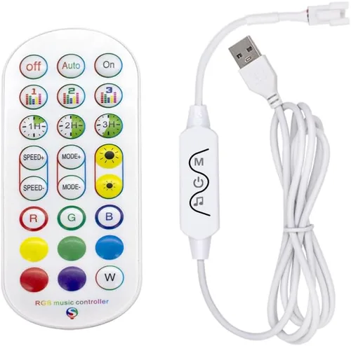Vista 5 de WS2812B WS2811 WS2813 WS2815 1903 16703 Controlador de tira LED para módulo LED, conector JST de 3 pines 1 a 2 Bluetooth/Música APP/Control remoto