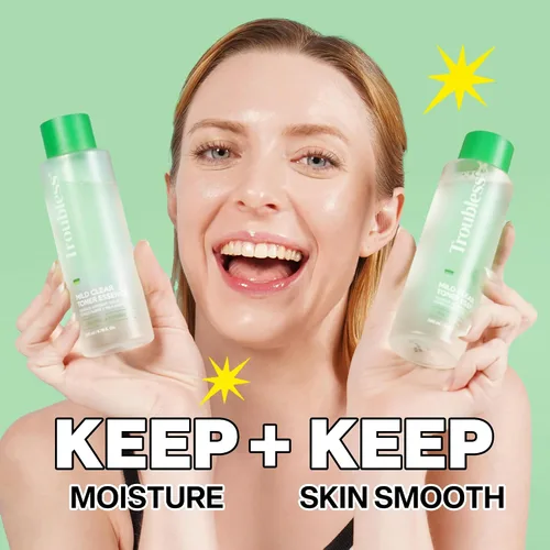 Vista 2 de Troubless Mild Clear Toner Essence - Tónico facial de árbol de té para todo tipo de piel, tónico hidratante para la piel, cuidado diario de la piel