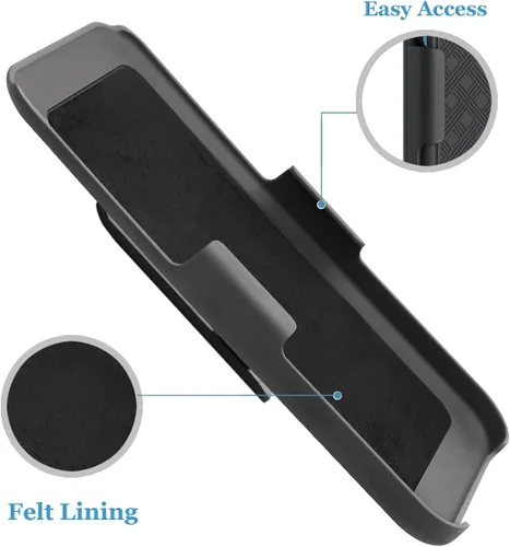 Vista 4 de Fingic Compatible con iPhone 13 Pro Max 5G, funda delgada y resistente con soporte giratorio para cinturón, funda a prueba de golpes para iPhone 13