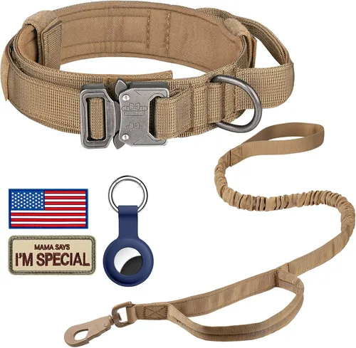 Vista 34 de DAGANXI - Collar táctico para perro, collar ajustable de nailon para adiestramiento con asa de control y hebilla, para perros medianos y grandes