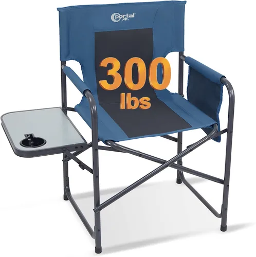 Vista 12 de Portal Silla de directores sillas de camping para adultos con mesa auxiliar, sillas plegables para adultos, sillas de director plegables para sillas