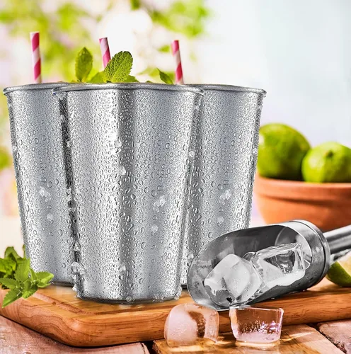 Vista 7 de CHILLOUT LIFE Vasos de acero inoxidable para niños y adultos de 12 onzas – Vasos de metal apilables para el hogar y actividades al aire libre, sin