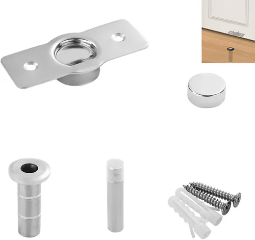 Vista 9 de Tope de puerta magnético, tapón de puerta oculto de acero inoxidable invisible Strong Magnetic Hold Prevents Door Impact And Noise. Ultra Thin