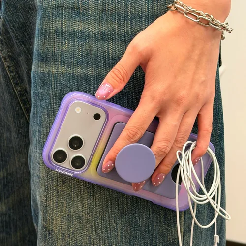Vista 5 de PopSockets - Cartera para teléfono MagSafe con agarre, color bígaro Azul lavanda oscuro