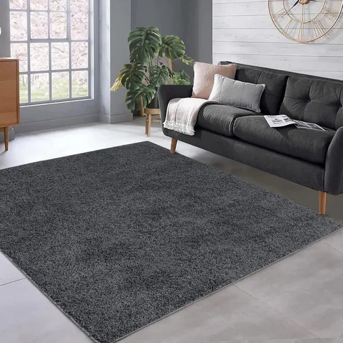 Vista 22 de Fashionwu Alfombra grande esponjosa de 5 x 8 pies, alfombra de felpa para sala de estar, guardería, antideslizante, alfombra mullida para decoración