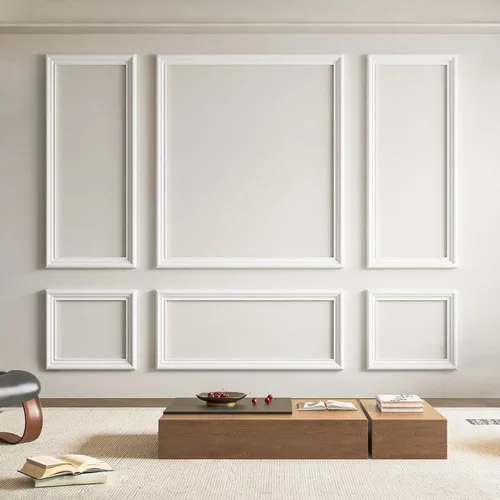 Vista 15 de Art3d - Juego de 6 molduras precortadas para pared, paneles de revestimiento para montar, para interior, sala de estar, dormitorio, se instalan
