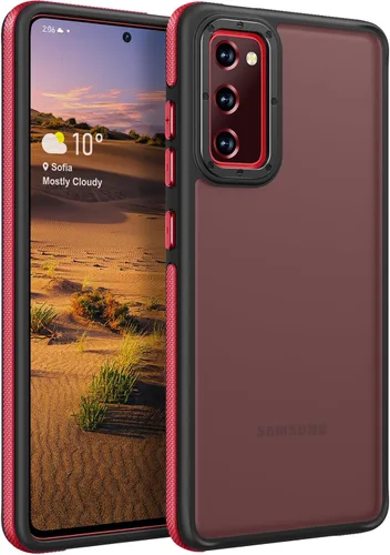 Vista 10 de Rayboen Funda para Samsung Galaxy S20 FE con 2 protectores de pantalla suaves, transparente y antiarañazos, parte trasera de policarbonato duro 1