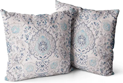 Vista 12 de Snycler Fundas de Almohada Decorativas Bohemias 16x16 pulgadas Juego de 2 Patrón de Alfombra Bohemia de Doble Cara Algodón Suave Funda de Cojín