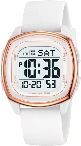 Vista 9 de Relojes para hombre Moda tendencia negro multifunción impermeable reloj LED digital cronógrafo suave silicona correa cuadrado relojes