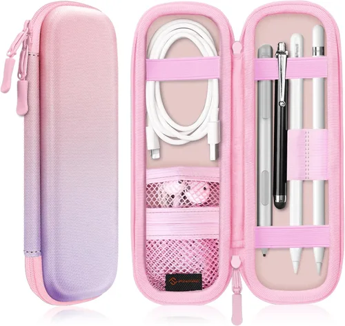 Vista 22 de Fintie - Funda de piel sintética para Apple Pencil Pro, USB-C/1ª/2ª generación Lightweight Protective Bag, Anti-Scratch, Fits Pen, USB Cable &