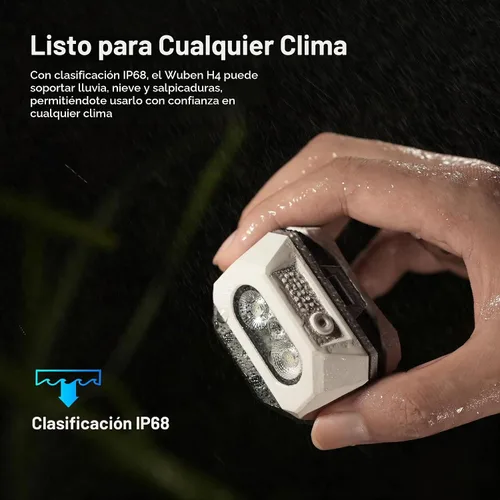 Vista 8 de WUBEN Faro LED H4 recargable 800 lúmenes súper brillante Caqui
