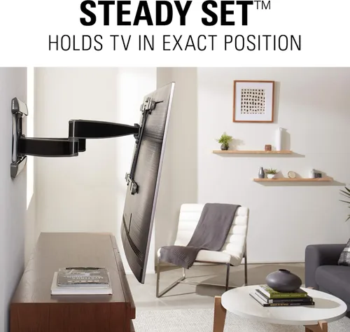 Vista 8 de SANUS Soporte de pared para TV de movimiento completo para televisores de 42" a 90" de hasta 125 libras – Extiende, gira e inclina - Instalación DIY