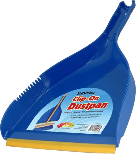Vista 4 de Superio Recogedor con clip, plástico azul resistente, fácil agarre con clip en el borde de goma, escombros de barrido detallados, se adapta a