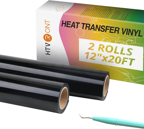 Vista 11 de HTVRONT Vinilo inteligente para planchar, HTV negro, vinilo de transferencia de calor de 13 pulgadas x 3 pies, vinilo HTV compatible con Cricut