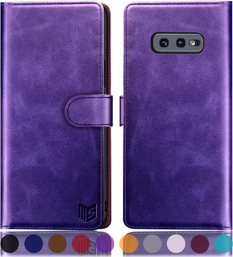 Vista 12 de SUANPOT Funda de piel tipo cartera para Samsung Galaxy S10e de 5.8 pulgadas (sin S10 de 6.2 pulgadas) con bloqueo RFID, tarjetero para tarjetas