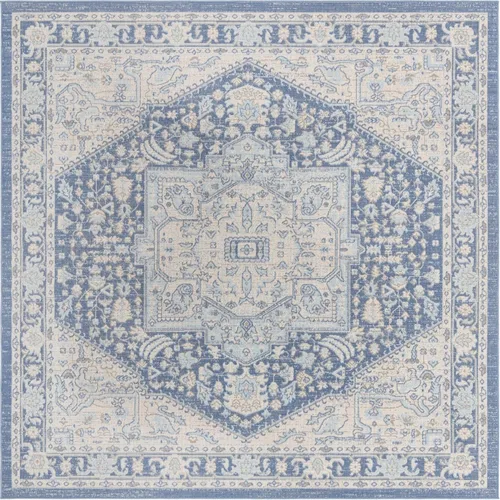 Vista 30 de Unique Loom Whitney Collection - Alfombra rectangular de 5 pies 3 pulgadas x 8 pies, color azul Multicolor/Azul